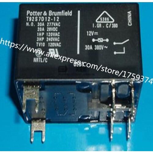 Wholesale 10pcs/lot T92S7D12-12 30A 6feet relay