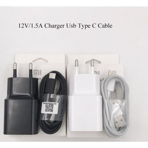 Original Xiaomi 12V 1.5A USB Type-C Cable Charger Adapter Fast Charging For MI 6 6x 8 8SE A3 lite A2 Redmi 8A K20 Note 8 7 pro