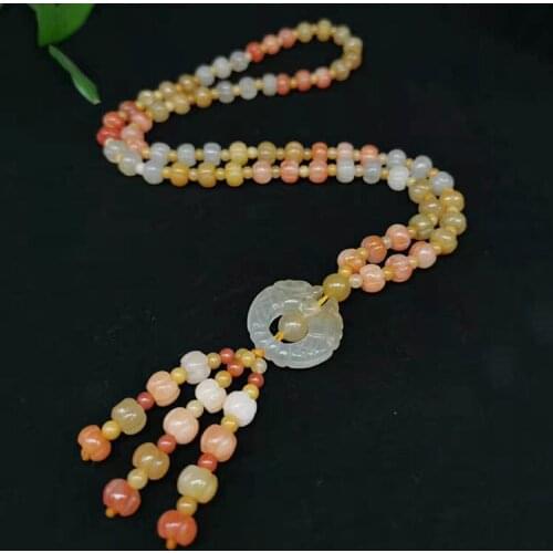 Natural Jade Pendant Hand Carved Jadeite Fine Necklace for Woman Men Pendants Fashion Jewelry Man Chain Beads Necklace