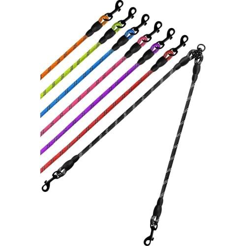 Durable Double Dog Leash Coupler Reflective Strong Dual Pet Leash Lead 360° No Tangle For Small Medium Large Dogs