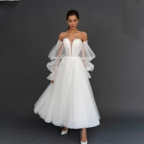 New Lace Bohemia Wedding Dress Vintage Long Sleeve Open Back Boho Bridal Gowns 2021 Custom Made