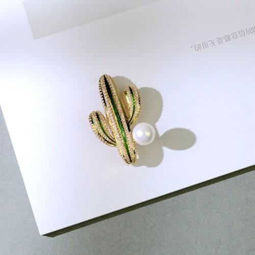 Cute rhinestone cactus brooch plant brooch ladies and kids clothing bags jewelry accessories