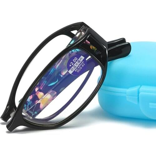 Urltra-Light Folding Reading Glasses With Case Women Men Blue Light Blocking Presbyopic Eyeglasses Computer Eyewear +100~+400