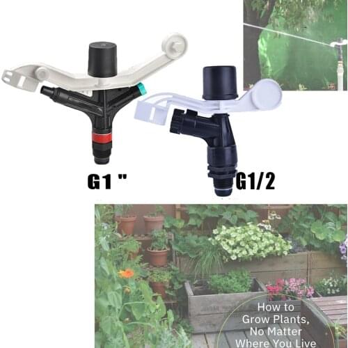 G1/2" G1" Garden Sprinkler 360 Dgree Lawn Irrigation Tools Durable Sprinklers Rotating Spray Nozzle Plant Watering Drippers