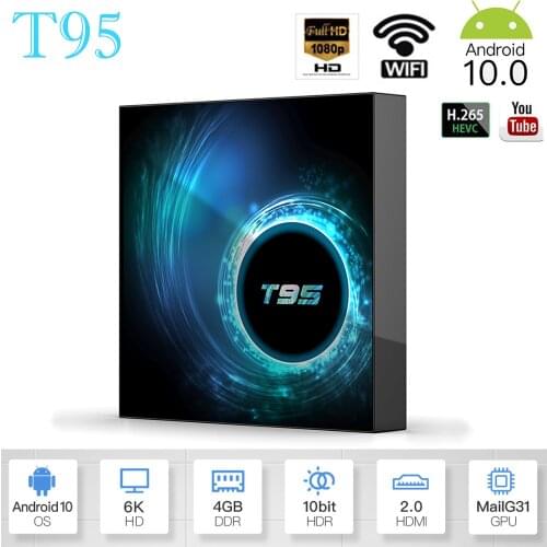 T95 Android 10.0 IP TV box 6K H616 Quad Core Media player Play Store Free Fast Android smart tv Set top box PK H96max