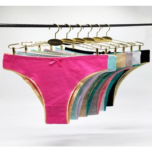 Womens Cotton Panties Soft Patchwork Bikini Style Women Underpants Solid Girls Briefs Sexy Female Lingerie Comfort Underwear