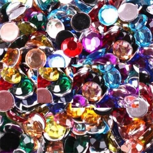 1.5MM 50000PCS DIY Bling Various Colors Round Acrylic Rhinestones Flatback Acrylic Stone no Glue for Hand Craft Arts Decoration