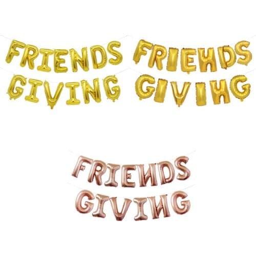1set 16inch Rose Gold Canada Friends Giving Happy Thanksgiving Day Balloons DIY Foil Ballons Thanksgiving Party Home Bar Decor