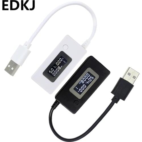 1pcs USB Tester Current Voltometer Detector White Tail LCD display monitors mobile power capacity