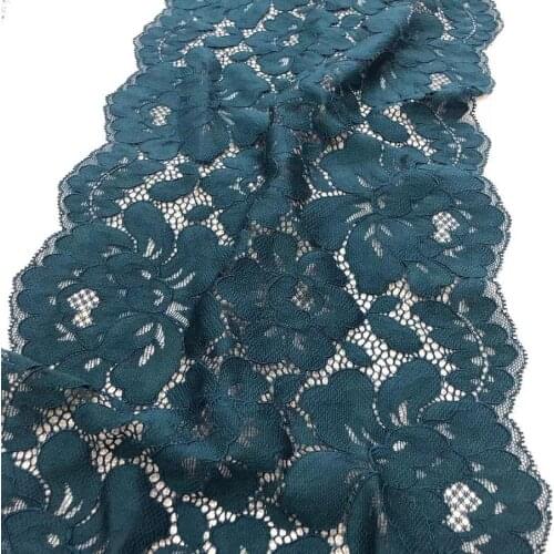 1 Yard Apparel Lace Accessories Green Elastic Lace Applique Trim Stretch Lace Ribbon Sewing Fabrics Underwear Garment 22cm