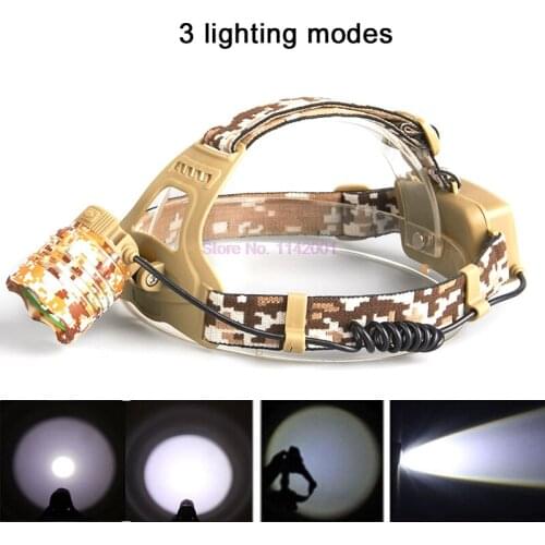 10PCS 15000LM Camouflage Led Headlamp T6 waterproof LED Headlight led Head Lamp Lantern Lamp Camping Hiking Fishing Light