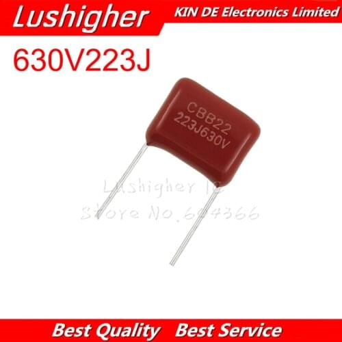 10PCS 630V223J 22NF Pitch 10MM 223 630V 223J 0.022uF CBB Polypropylene Film Capacitor