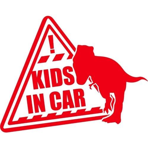 13cm x 10.3cm for Kids In Car Dinosaur Car Stickers Cartoon Decoration Windshield Trunk Decal Refrigerator Graphics