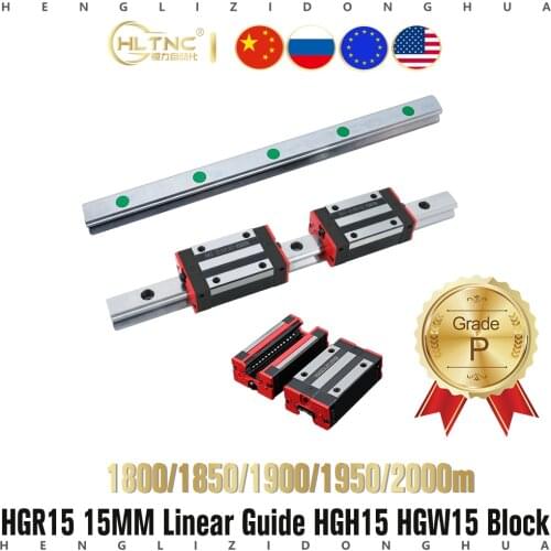 2pc HGR15 HGH15 1800mm-2000mm linear guide rail width 15mm +4pc linear block carriage HGH15CA ng HGW15CC HGH15 CNC parts