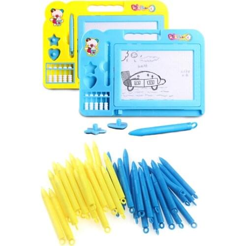 2Pcs Educational Magic Painting Magnetic Doodle Drawing Board Magic Pen Toys Kindergarten Preschool Reusable Painting Pen