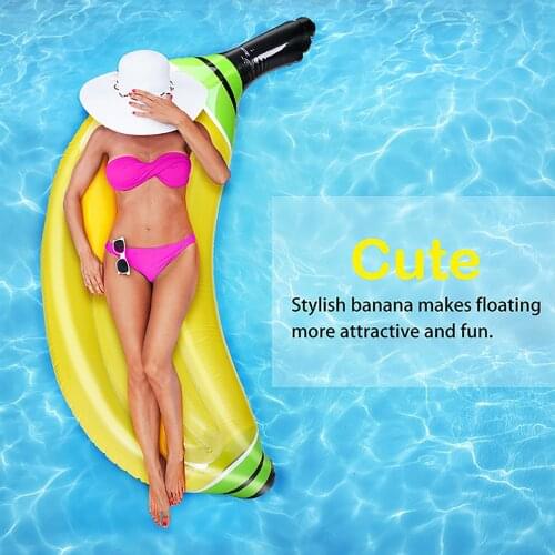 2021 Swimming Pool Accessories Inflatable Water Mattress Adult Floating Bed Banana Style Pool Rafts Swimming Circle Outdoor