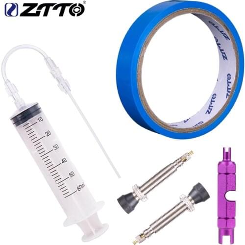 ZTTO Bicycle Tubeless Rim Tapes Presta Valve and Sealant Injector 10m Road Bike rim tape Strips For mountain bike road Bicycle