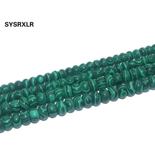 Free Shipping Malachite Natural Stone Spacer Rondelle Beads For Jewelry Making Charm DIY Bracelet Necklace Material 4*7/5*8 MM