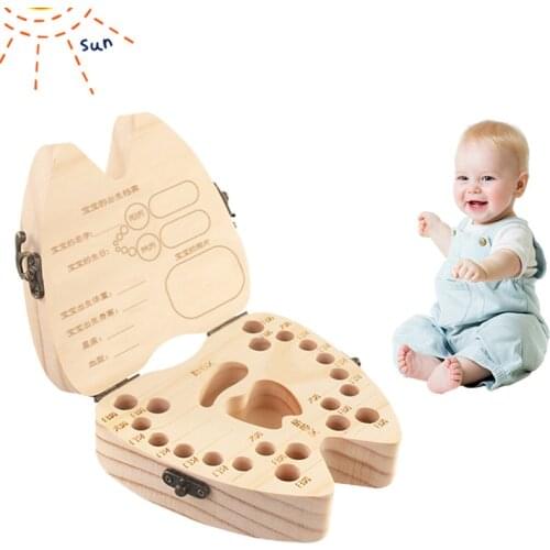 Baby Wood Teether kids Tooth Box baby Milk teeth Save Wood Tooth Box for Baby boy gril organizor container tooth storage