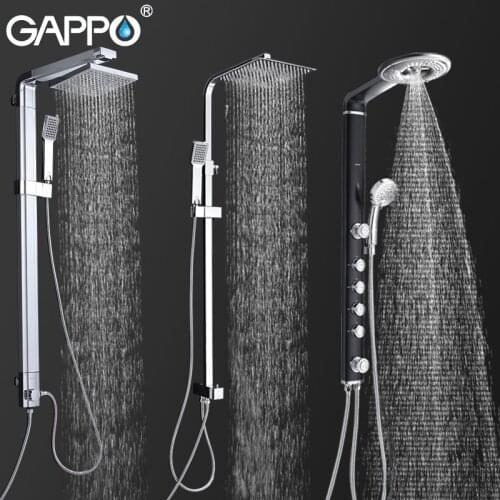 GAPPO Bathroom Shower Faucet System Single Handle Valve Brass Mainbody Stainless Steel Bar Head Wall Mount Para Bathroom Robinet