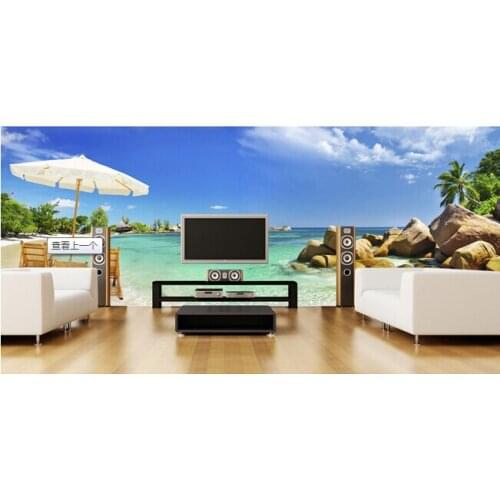 Custom photo wallpaper , Beach Wave landscape murals for the living room bedroom TV wall Embossed papel DE parede