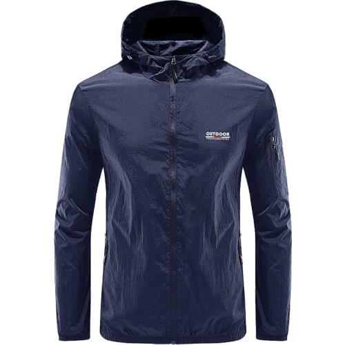 2021 Summer Waterproof Quick Dry Tactical Skin Jacket Men Autumn Hooded Thin Windbreaker Sunscreen Outdoor Hiking Cycling Jacket