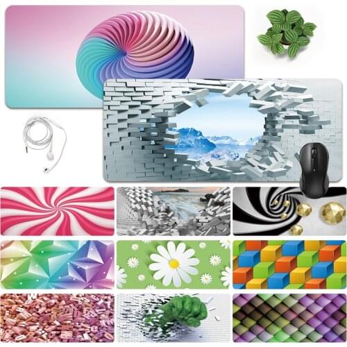 Easy-to-clean And Large Mouse Mat Anti-slip Waterproof PU Leather Computer Mousepad 3D Pattern Durable Game Mouse-pad