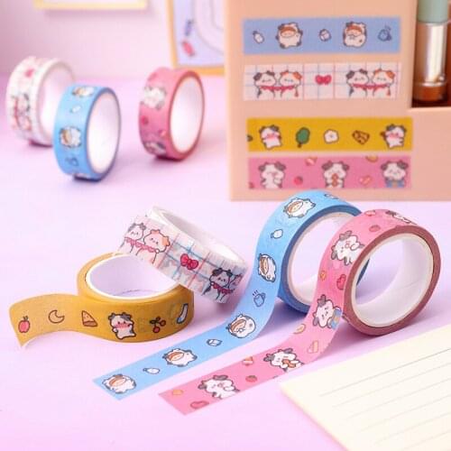 Cartoon Tape Paper Washi Masking Tape Creative Craft Paper Decoration Girl Ins Color Tape Student Hand Account Material Tape