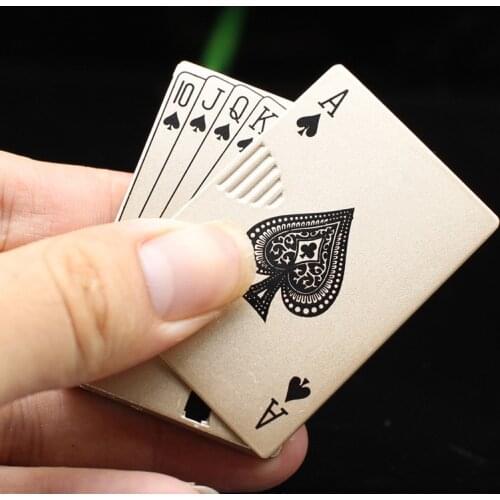 Unusual Jet Playing Cards Torch Lighter Metal Turbo Butane Gas Lighter Windproof Portable Outdoor Lighter Funny Toys For Men