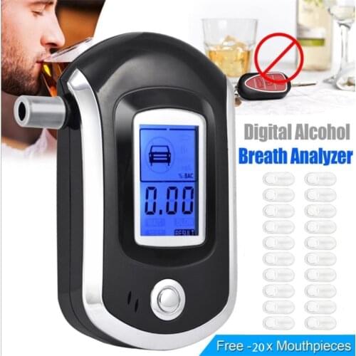 2020 New Digital Breath Alcohol Tester Mini Professional Police AT6000 Alcohol Tester Breath Drunk Driving Analyzer LCD Screen