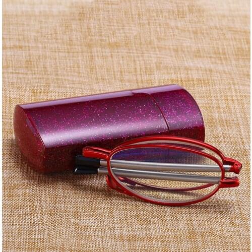 New Design Women Foldable Portable Oval Full-rim Utralight Elegant Reading Glasses +0.75 +1 +1.25 +1.5 +1.75 +2 +2.25 +2.5 To +4