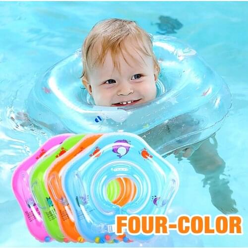 Swimming Baby Accessories Neck Ring Tube Safety Infant Float Circle for Bathing Inflatable Flamingo Inflatable Water Play Toys