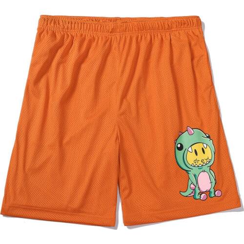 DREW Beach Shorts Mesh Breathable Summer Pants High Quality Tops HOUSE JUSTIN Brand Smiley Orange