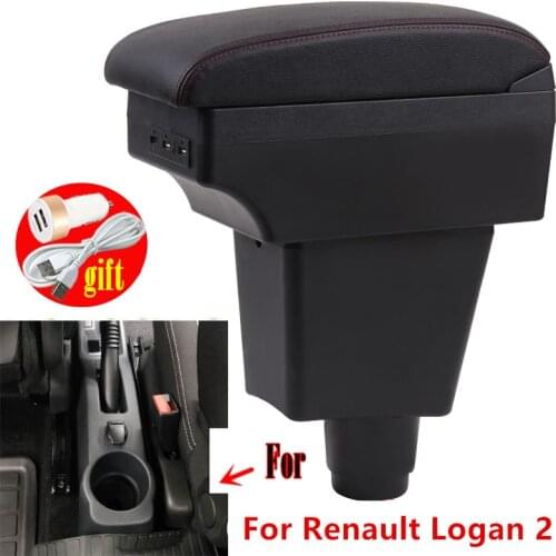 For Renault Logan 2 Armrest Box Logan 2 Universal Car Central Armrest Storage Box cup holder ashtray modification accessories