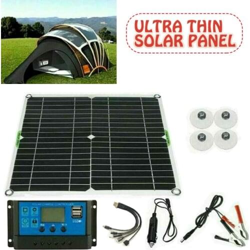 Solar Panel Kit 100 A 12 V Battery Charger with Controller Portable Waterproof Solar Panel for Caravan Boat Motorcycles