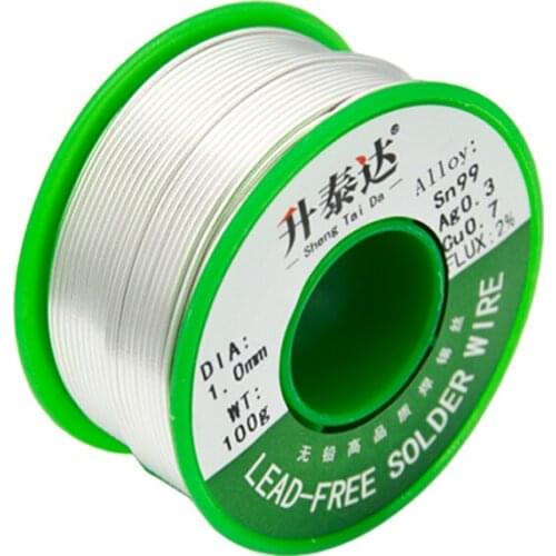 Lead-free solder wire sn99ag0.3cu0.7 soldadura de0.5/0.6/0.8/1.0/1.2mm rosin flux2.0