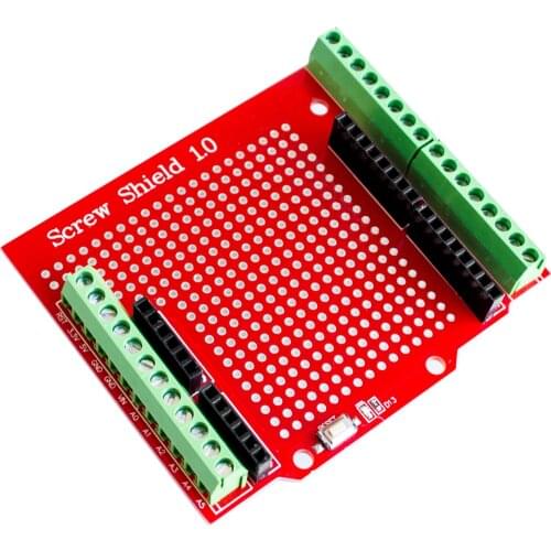 Proto Screw Shield for Arduino Open Source Reset Button D13 LED NEW For Breadboard 3.81 Terminal Double-sided PCB SMT Solder DIY