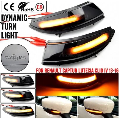For Renault Clio IV MK4 Captur J87 Dynamic LED Turn Signal Light Side Wing Mirror Indicator Directly Replace Original OEM