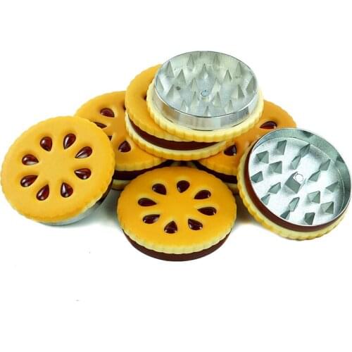 Unique Herb Tobacco Grinder Manual Hand Miller Metal 3 Layers Cookies Design Crusher Machine Smoking Accessories