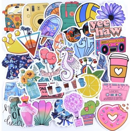 50PCS Summer Outdoor Beach Waterproof Stickers DIY Laptop Guitar Phone Vsco Girl Pegatina Motorcycle Car Helmet Sticker