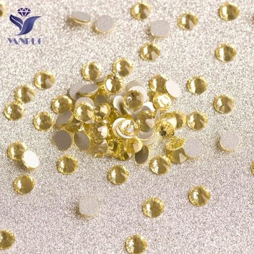 YANRUO 2058NoHF Jonquil No Hot Fix Crystals Flatback Rhinestones Clothes Strass Crystal Glass Stones For Wedding Dresses