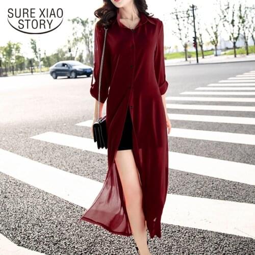 2021 Summer Womens Sun Protection Clothing Air-conditioned Shirt Thin Chiffon Blouse Jacket Shawl Beach Sunscreen Shirt 9735