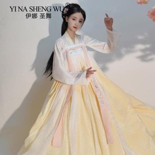 Hanfu Women Folk Dance Costumes Chinese Style Traditional Dress Dance Fairy Costume Cosplay Female Princess Han Dynasty Clothing