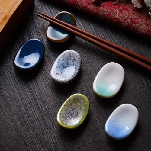 2pcs Ceramic Chopstick Rest Holder Table Decoration Japanese restaurant Spoon chopstick tray For Home Dining Kitchen Ornament