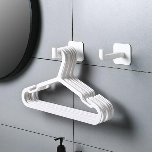 2pcs Hanger Storage Hook Rack Wall Mounted Perforation Free Finishing Hook Hanger Storage Rack Multifunctional Home Clothes Rack
