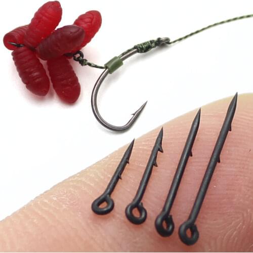 30pcs Carp Maggot Bait Spike Hair Ronnie Rig Carp Hook Bait Sting For Carp Fishing Accessories Boilies Pin Carp Feeder Tackle
