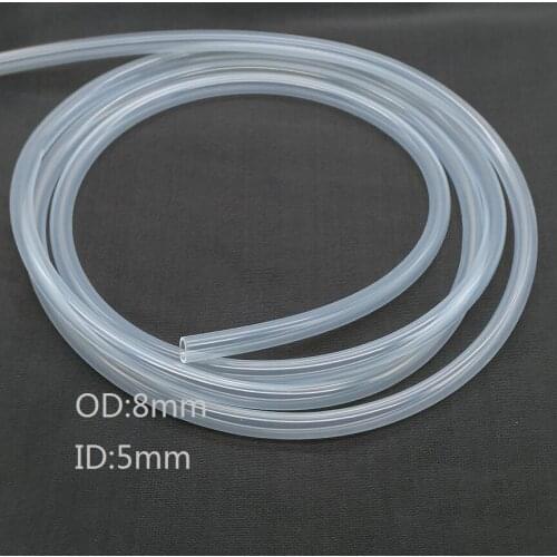 5 meter 5*8 mm food grade transparent silicone rubber hose external diameter 5mm x 8mm flexible silica gel tube 5x8 mm