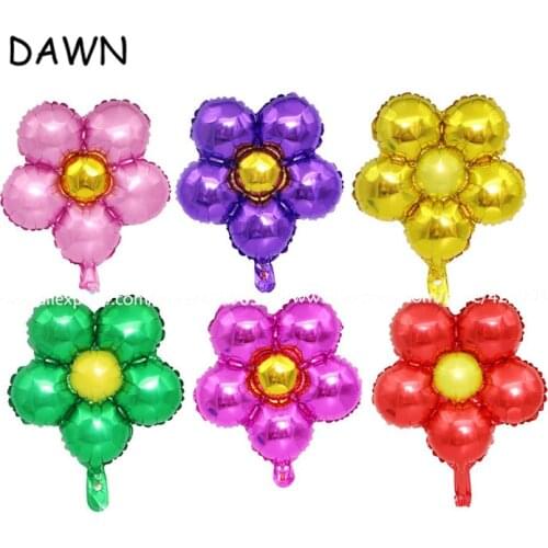 50pcs/lot 18inch five flowers shape Aluminum foil balloons Wedding favors and gifts children birthday party decoration air globo