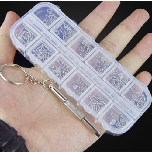 Free shipping one set 240pcs Glasses accessories parts package repair screw set nose holder mirror Mini screw screwdriver