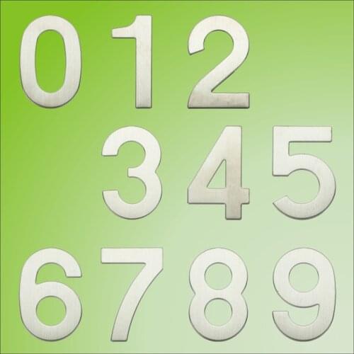 Big Size 1PC 0-9 Stainless Steel House Numbers 9.5*6.1*2CM Digits Sticker Plate Sign Hotel Door Letter Room Number Top Quality